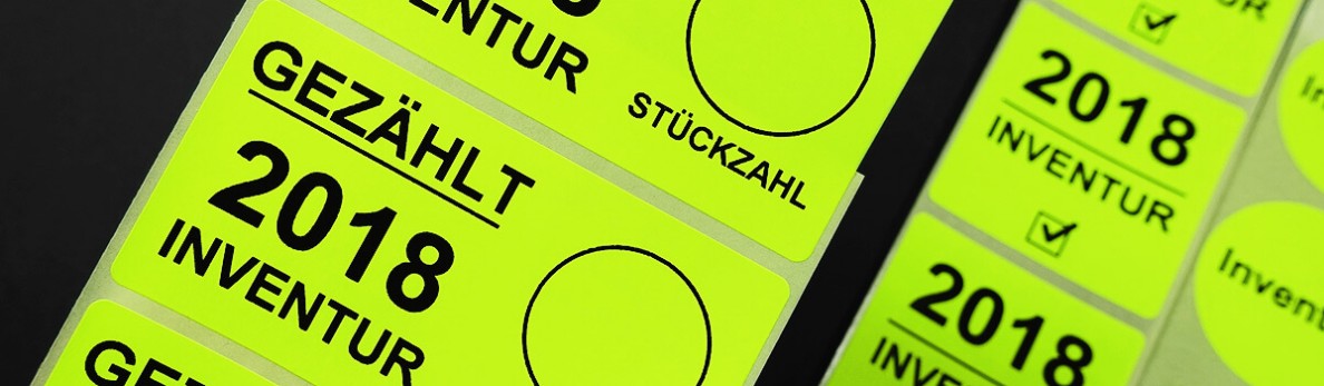 Leuchtgelb Inventuretiketten Neongelb Inventuretiketten